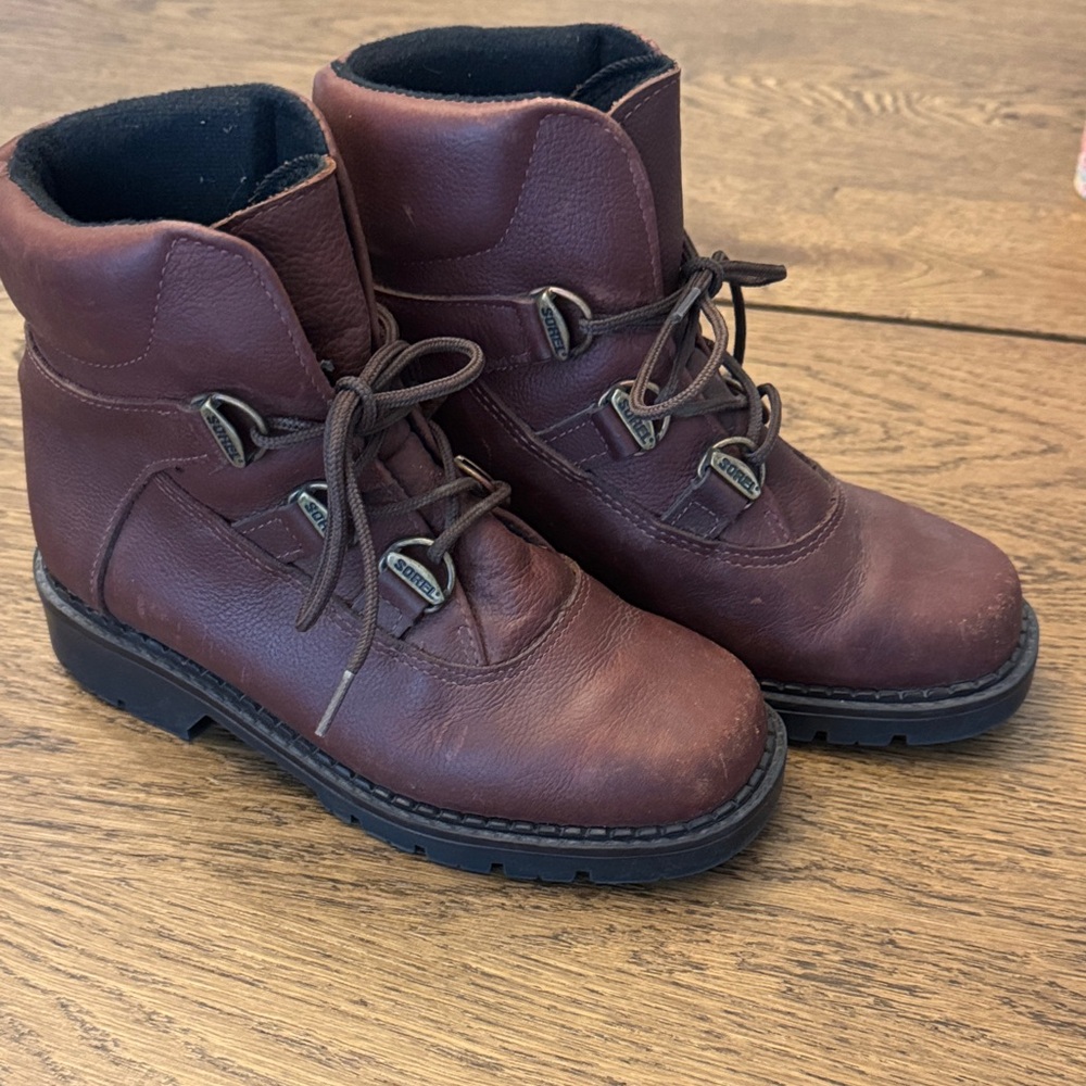 Sorel Brown Leather Boots Size 7 - Picture 3 of 7